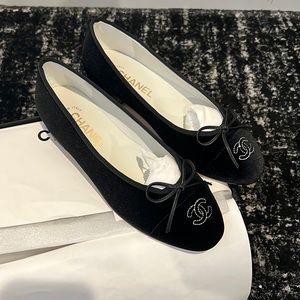 Black Velvet Ballet Shoes